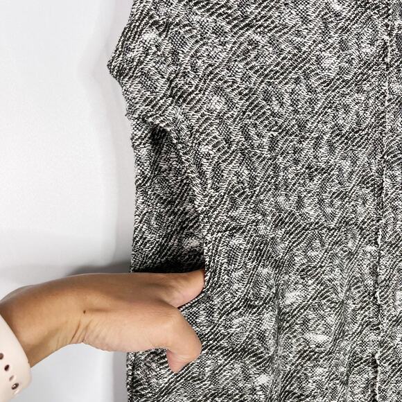 Free People XSmall XS Gray Cora Asymmetrical Jacquard Sweater Dress Cowl Neck - Picture 7 of 12